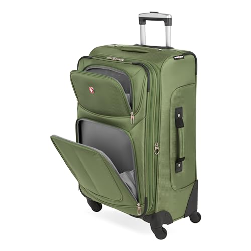 SwissGear Sion Softside Expandable Luggage, Black, Checked-Large 29-Inch