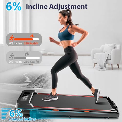 3 in 1 Walking Pad Treadmill with Handle Bar & Incline, 300 lb Capacity, 2.5HP Under Desk Treadmill, Portable Foldable Treadmills for Home Small Spaces Office