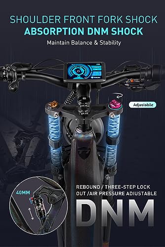 T7 Electric Bike for Adults Fat Tire Ebike 750W BAFANG Motor 20AH Removable Sam-Sung Battery 26 Inch Mountain 28MPH Electric Bicycle Full Suspension Shimano 8 Speed