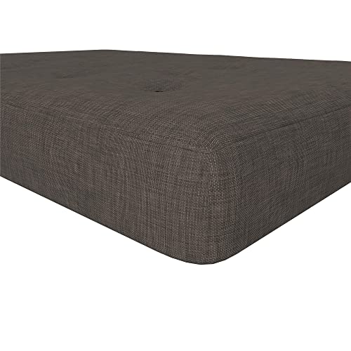 REALROOMS Cozey 8-Inch Pocket Spring Coil Futon Mattress, Polyester Linen, Full, Taupe Gray