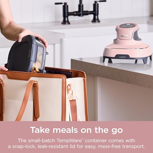 Ninja Crispi Air Fryer, Microwave, Freezer & Dishwasher Safe, Non Toxic Glass Portable Cooking System, 4 QT & 6 Cup Glass Containers with Storage Lids, Easy Meals, Air Fry, Bake, Green, FN101SG