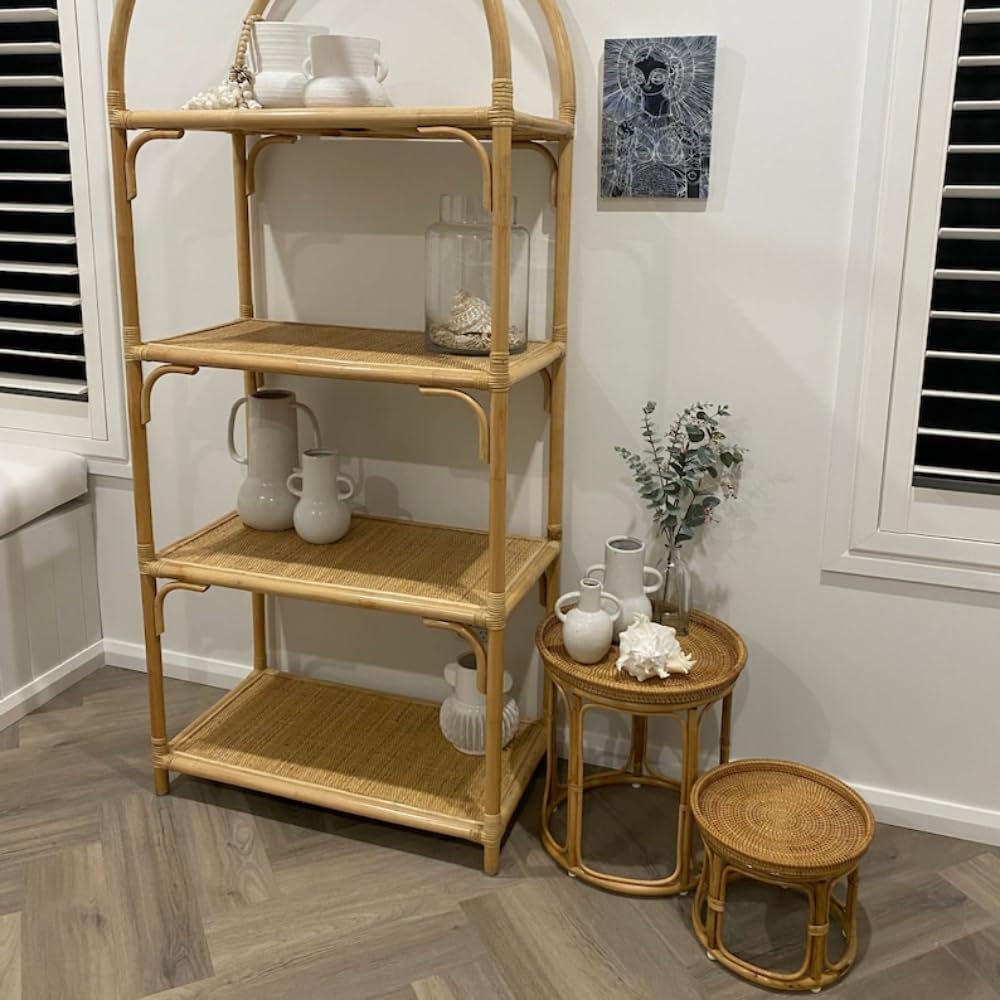 Rattan Side Table Table Set, Bedside Table Set, Minimalist Living Room Tables, Small Light Tables, End Table, Round Modern Coffee Table, Rattan Furniture, Coffee Table Nightstand for Living Room