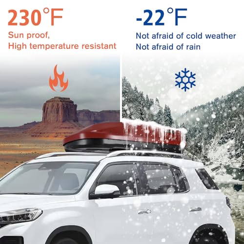 Hard Shell Roof Cargo Box, 13 Cu.Ft Gray Car Roof Top Cargo Carrier with Lock, Dual-Side Opening Luggage Storage Box, 56"x30"x13.7", Fits Most Crossbars, Tool-Free Install