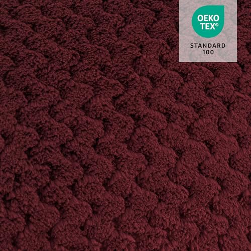 MCombo Dual Motor Power Lift Recliner Chair with Massage and Heat for Elderly People, Infinite Position, USB Ports, Cup Holders, Fabric 7890 (Medium-Regular, Burgundy)