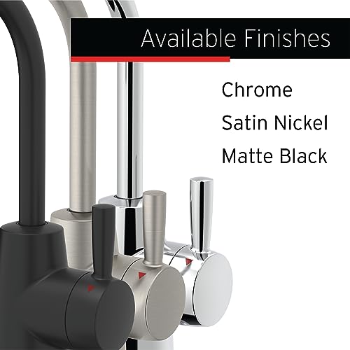 InSinkErator HOT250 Instant Hot Water Dispenser System, Single-Handle Faucet in Satin Nickel with 2/3-Gallon Stainless Steel Tank, H250SN-SS