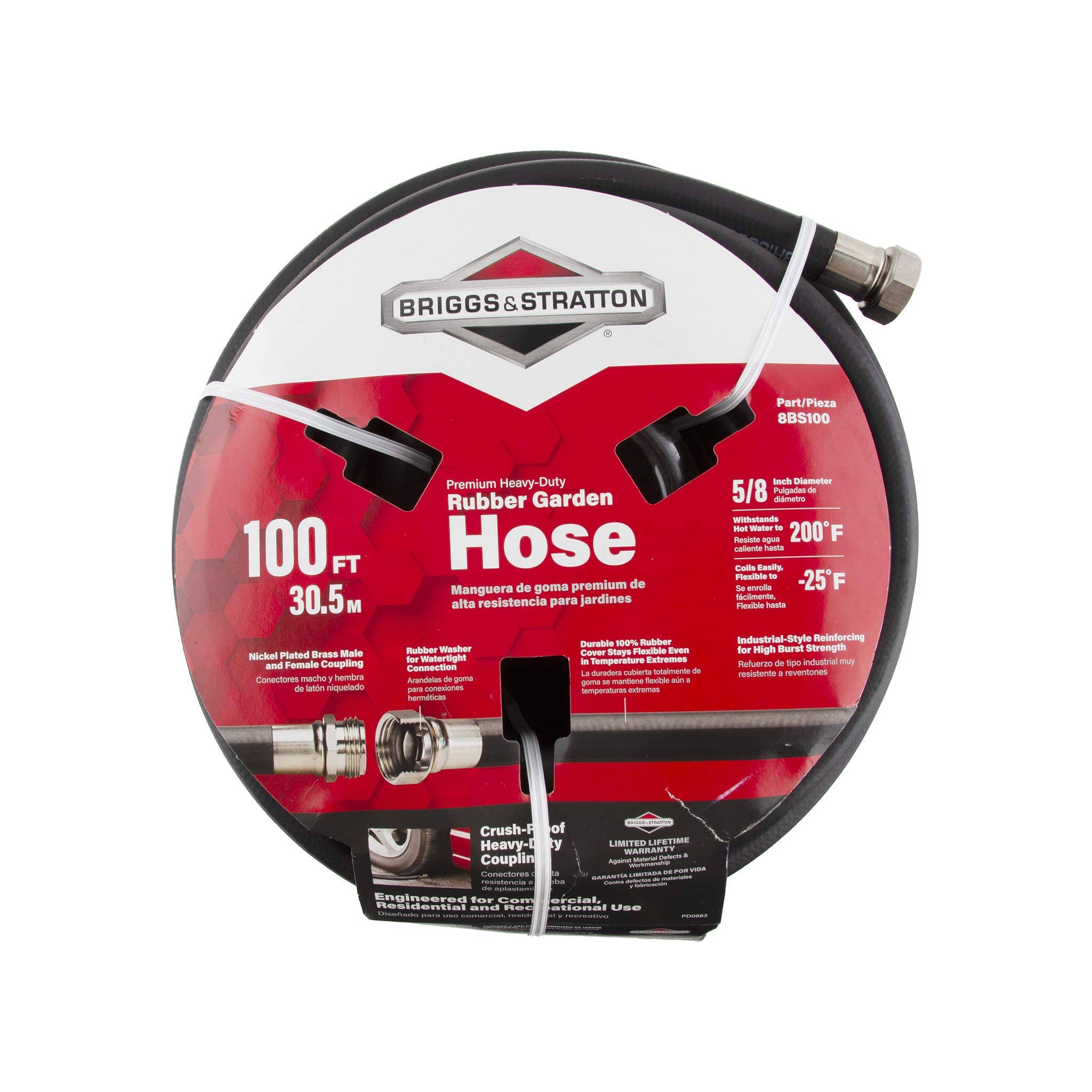 Briggs and Stratton 8bs100 100-Foot Premium Heavy-Duty Rubber Garden Hose