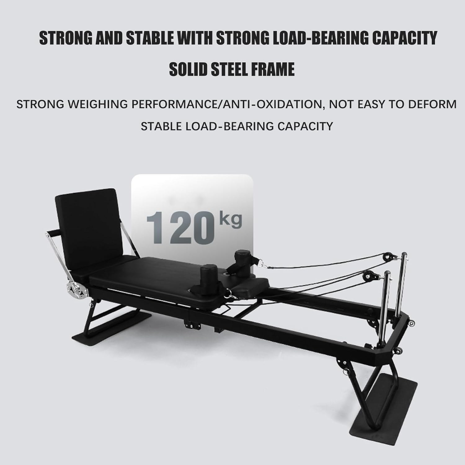 Pilates Reformer, Foldable Reformer Pilates Machine for Home Use, with Dual Resistance- Springs and Cords, Pilates Equipment for Home Workouts with Jump Board, Up to 400 LBS