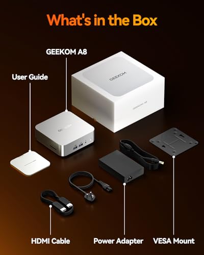 GEEKOM A8 AI Mini PC, AMD Ryzen 9 8945HS (up to 5.2GHz) Mini Computers, 32GB DDR5 5600MHz RAM&2TB PCIe 4.0 SSD, Windows 11 Pro Mini Desktop, AMD Ryzen AI/Radeon 780M/WiFi 6E/BT5.2/USB4/8K/Quad Display