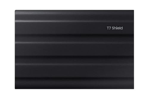 Samsung Portable SSD T7 Shield, 1TB, USB 3.2 Gen.2, 1050MB/s Read, 1000MB/s Write, Robust External Hard Drive Outdoor for Mac, PC and Smartphone, Black, MU-PE1T0S/EU