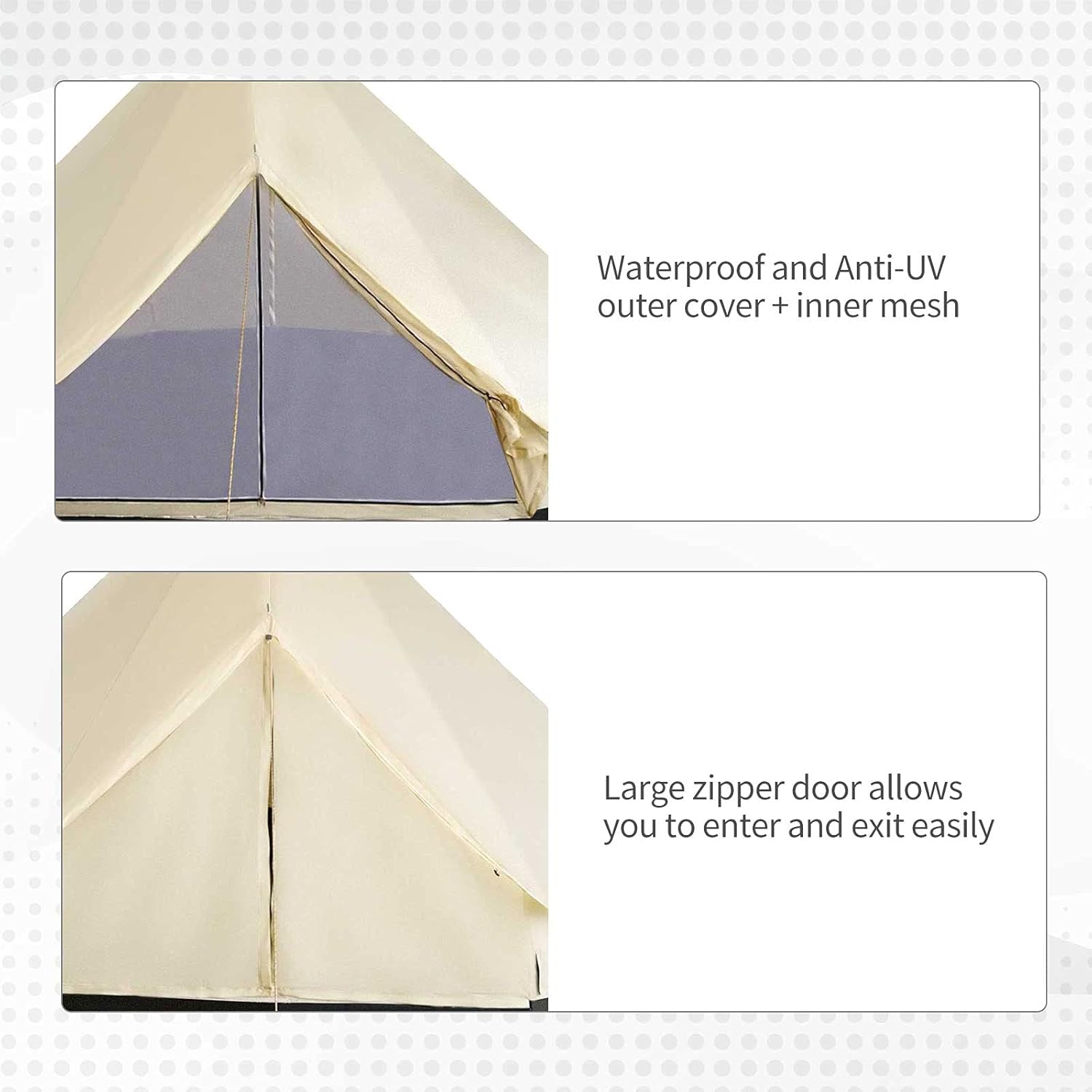 Outsunny 10-Person Waterproof Camping Tent Yurt with Unique Style, Spacious Interior, & Breathable Waterproof Design, 16.4' x 16.4' x 9.8'