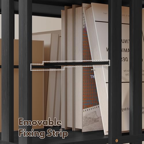 Rotating Bookshelf Tower, 360 Display Spinning Bookcase, Bamboo Bookshelf Floor Standing Storage Rack, Wood Narrow Book Shelf Organizer for Kids&Adults, Walnut 6 Tier