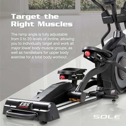 SOLE Fitness Elliptical Exercise Machines, Models E25, E35, E95, E95S, E98, Elliptical Machines for Home Use, Home Exercise Equipment for Cardio Training, Work from Home Fitness Stepper Machine