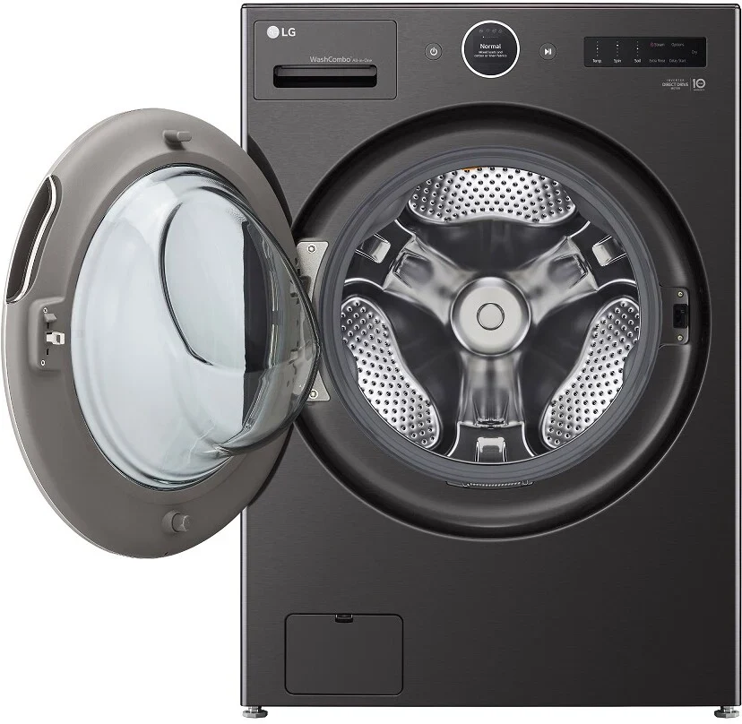LG WM6998HBA 5 Cu. Ft. Black Steel Front Load All-In-One Washer/Dryer Combo