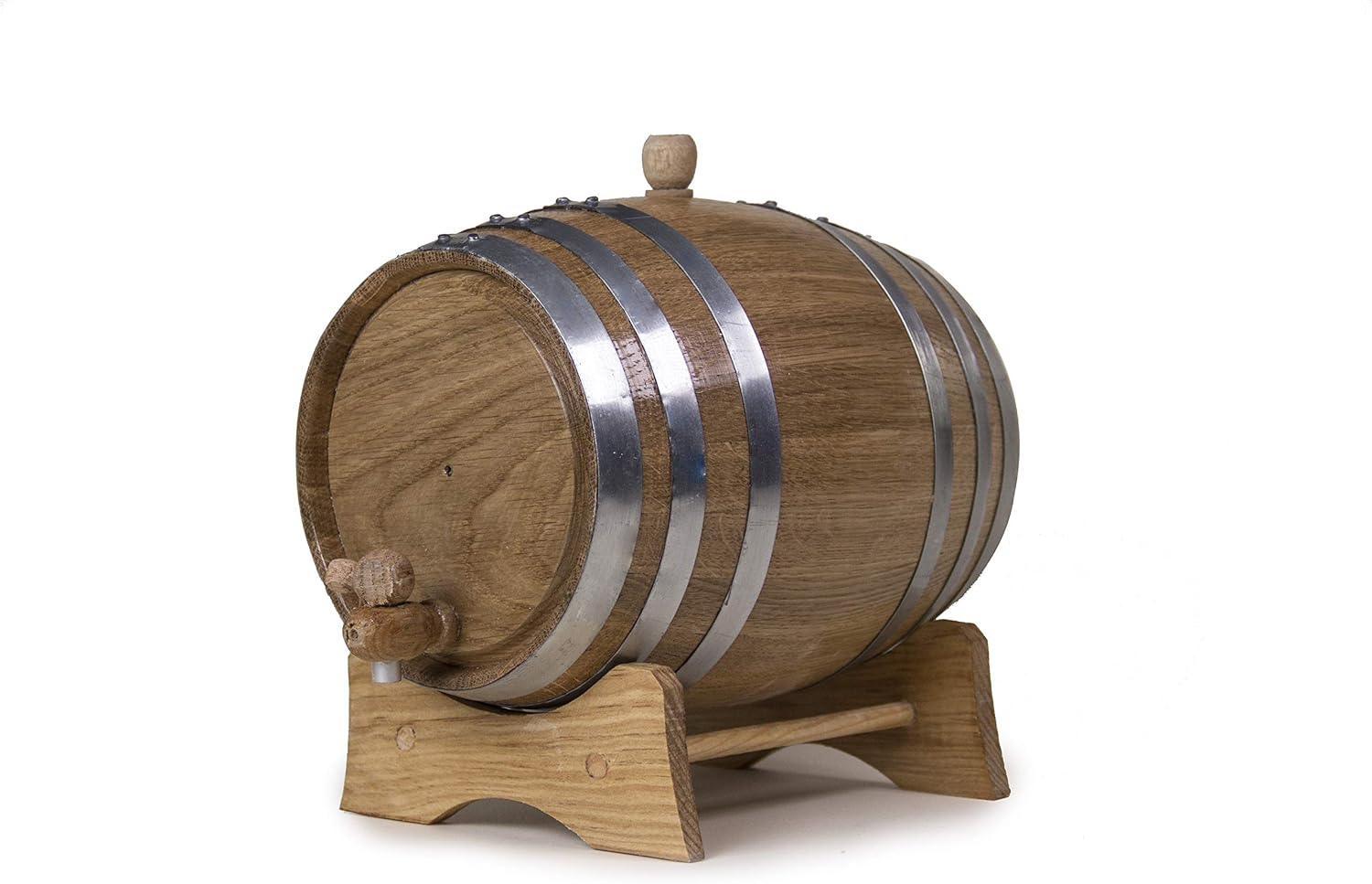 20 Liters Handcrafted American Oak Aged Barrel | Perfect for Aging Your Own Whiskey, Bourbon, Tequila, Rum (Black Steel Hoops)