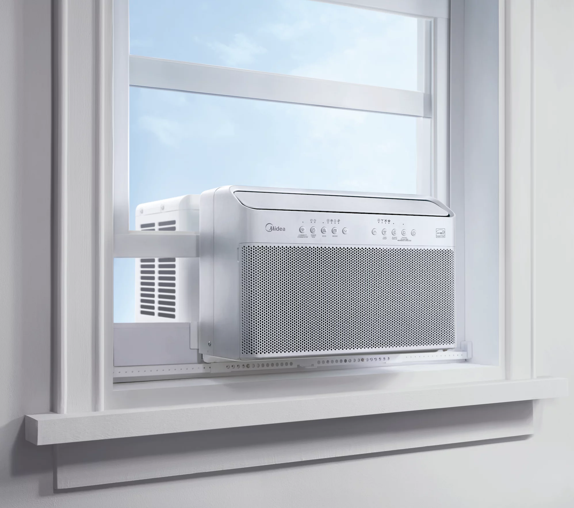 Midea 12,000 BTU Smart Inverter U-Shaped Window Air Conditioner, 35% Energy Savings, Extreme Quiet, Covers up to 550 Sq. ft., MAW12V1QWT