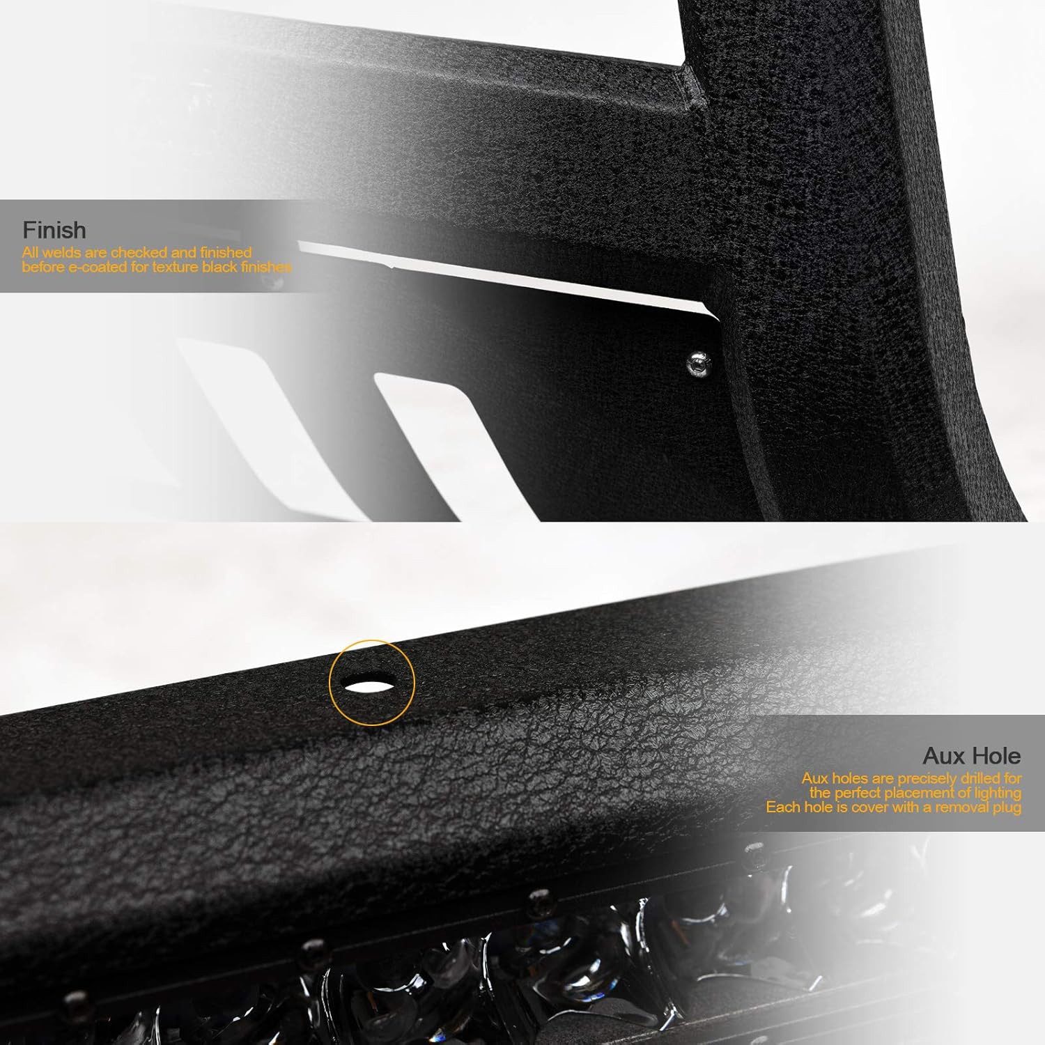 Stehlen 642167817697 Advance Series Aluminum LED Bull Bar - Textured Black For 2007-2018 Chevy Silverado GMC Sierra / 2007-2020 Suburban Avalanche Tahoe Yukon 1500/2007-2014 Cadillac Escalade