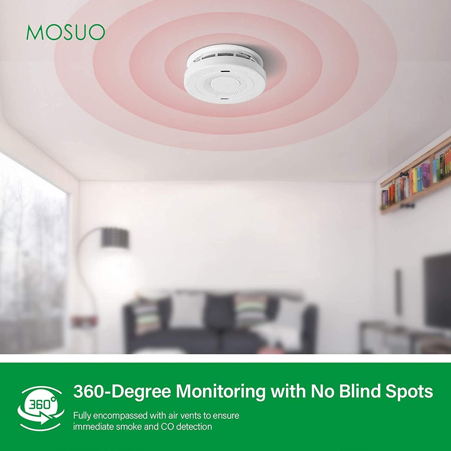 3PCS Smoke and Carbon Monoxide Detector Alarm,MOSUO Detector Alarm with Voice Warning,10 Year Lithium Battery Backup, Dual Sensor Smoke CO Alarm Complies with UL 217 & UL 2034 Standards(AJ-933)