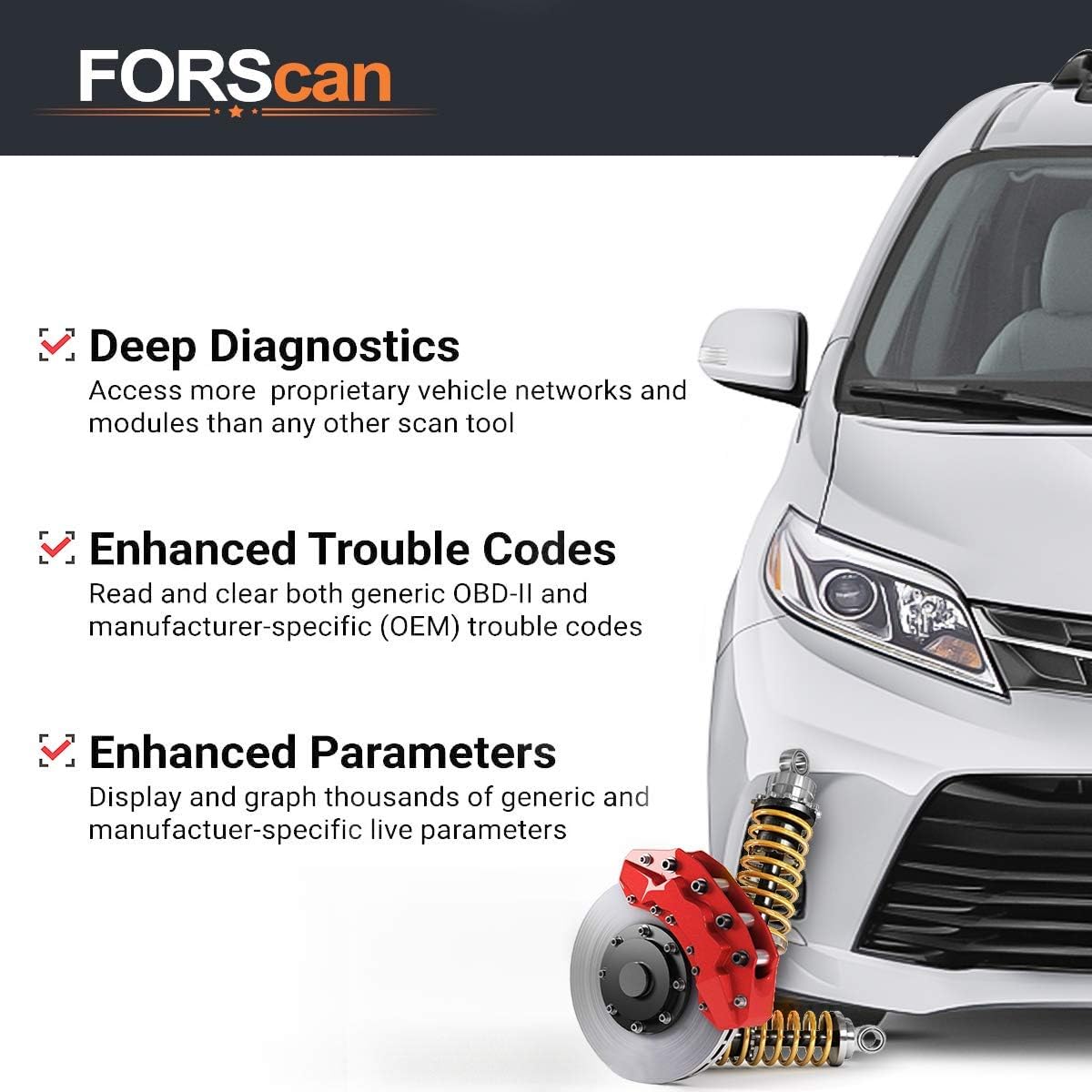 OBDMONSTER ELM327 OBD2 Adapter Compatible with F150 F250 and More, for FORScan MS/HS CAN Automatically Switch, OBDII Diagnostic Scanner via USB for Windows only