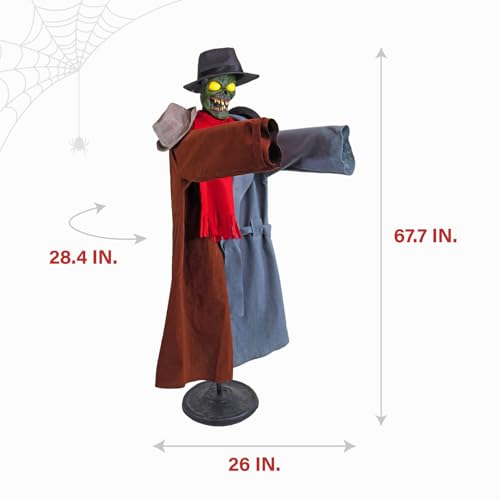 Haunted Hill Farm Life-Size 2.9-Ft Animatronic Gravely Granny by Tekky Halloween Decoration with Motion-Activated Sounds