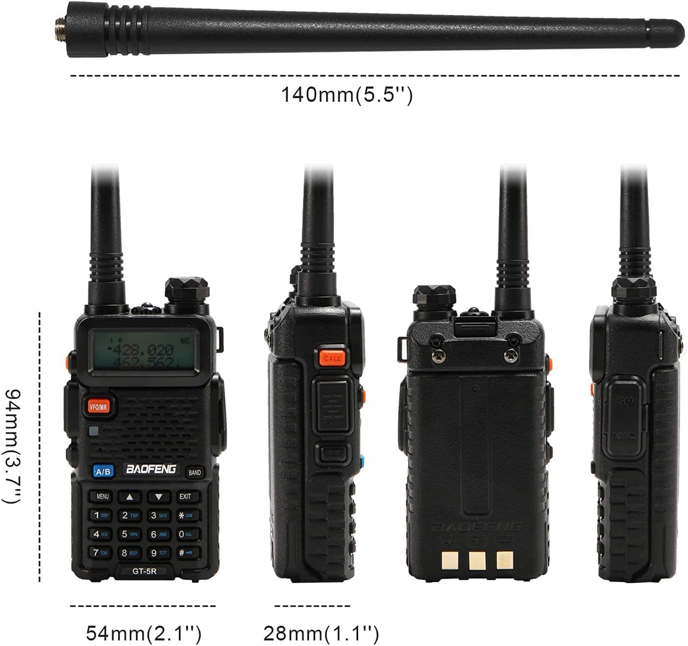 6pcs BAOFENG GT-5R Walkie Talkies Long Range, Legal Upgraded Two Way Radio for Adults, Dual Band 144-148MHz 420-450MHz, Ham Radio Rechargeable, with Six-Way Charger and Programming Cable