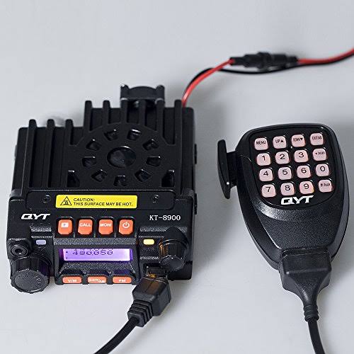 QYT KT8900 Dual Band Mobile Transceiver VHF/UHF 136-174/400-480MHz 25/20W Mini Car Radio Amateur (Ham) Radio, with Programming C