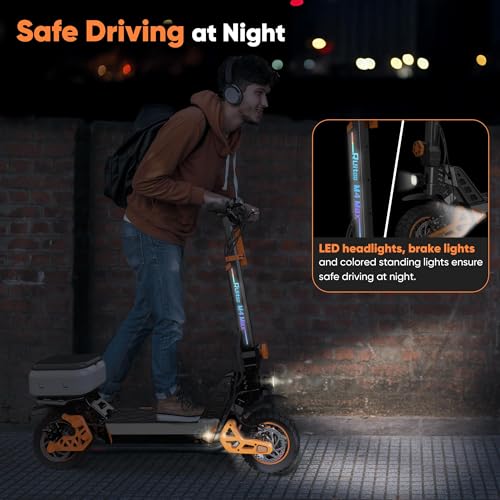 Ruitoo® Electric Scooter, 1000W/1600W/5600W Motor, Off Road Electric Scrooter Adults, 27/32/34/47Mph Top Speed, 28/35/44/50/53 Miles Max Range, Foldable E-Scooter Support Return