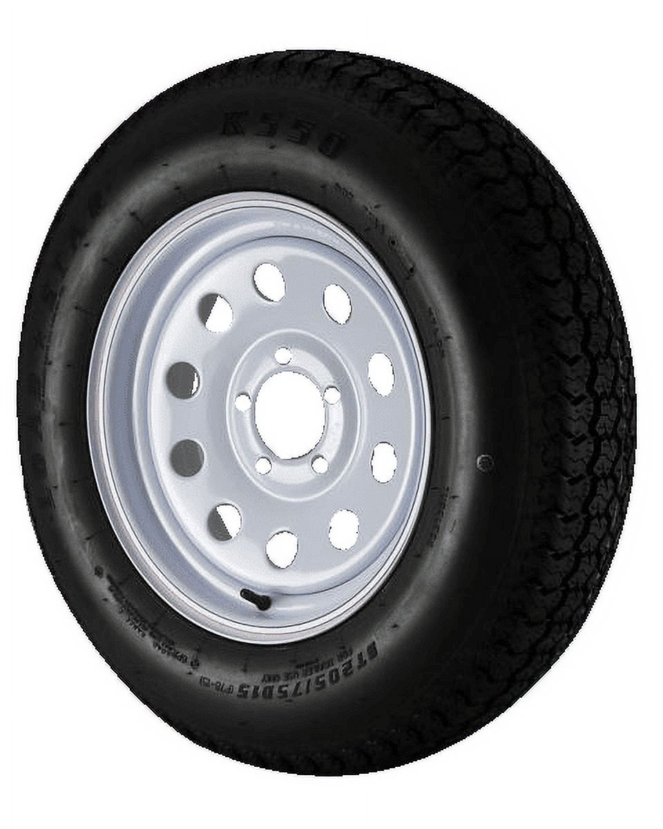 ST205/75D15 Loadstar Trailer Tire LRC on 5 Bolt White Mod Wheel