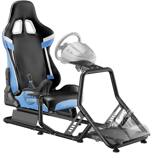 ARES WING Racing Simulator Cockpit with Monitor Mount and Seat, Formula and GT Sim Racing Cockpit Compatible with Fanatec, Thrustmaster, Logitech, Moza Racing Games on PS5, PS4, Xbox and PC