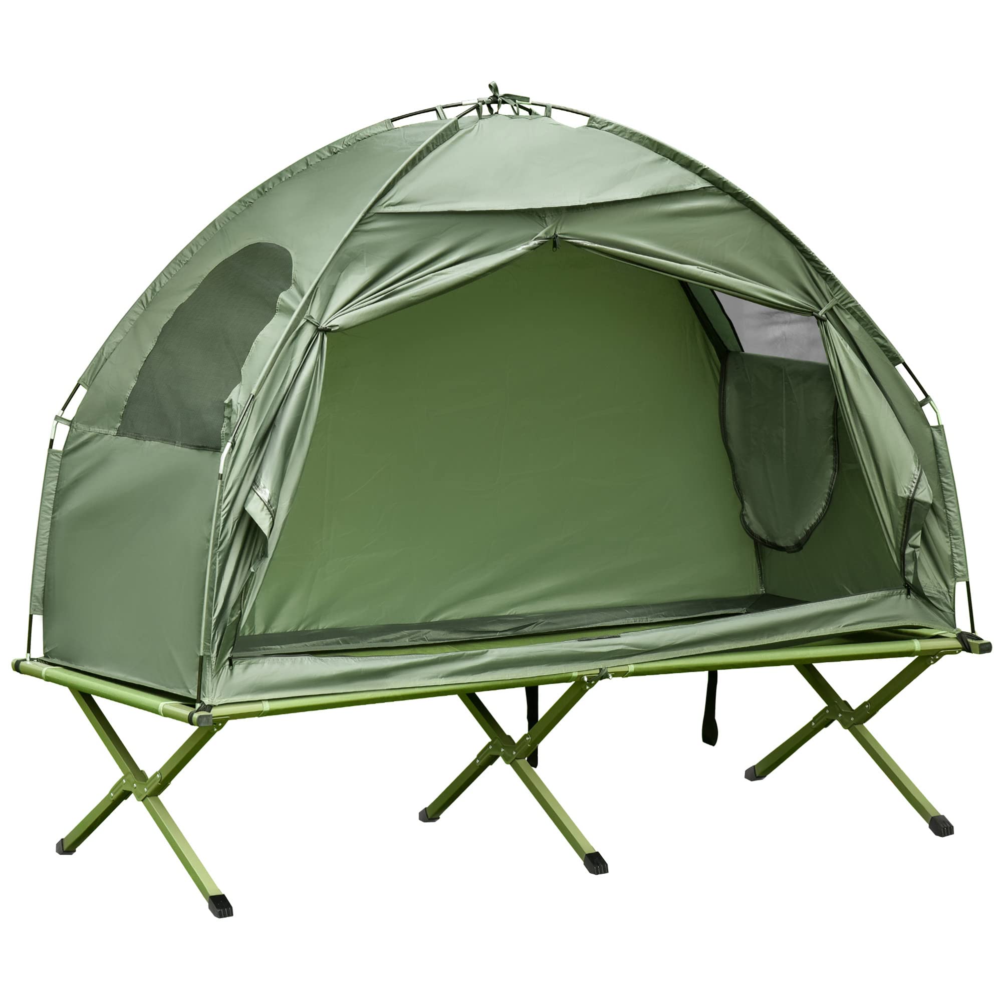 Camping Tent Cot, Single Person Folding Cot Combo, Off-Ground Tent, Covered Outdoor Bed with Carry Bag for Hiking, Camping