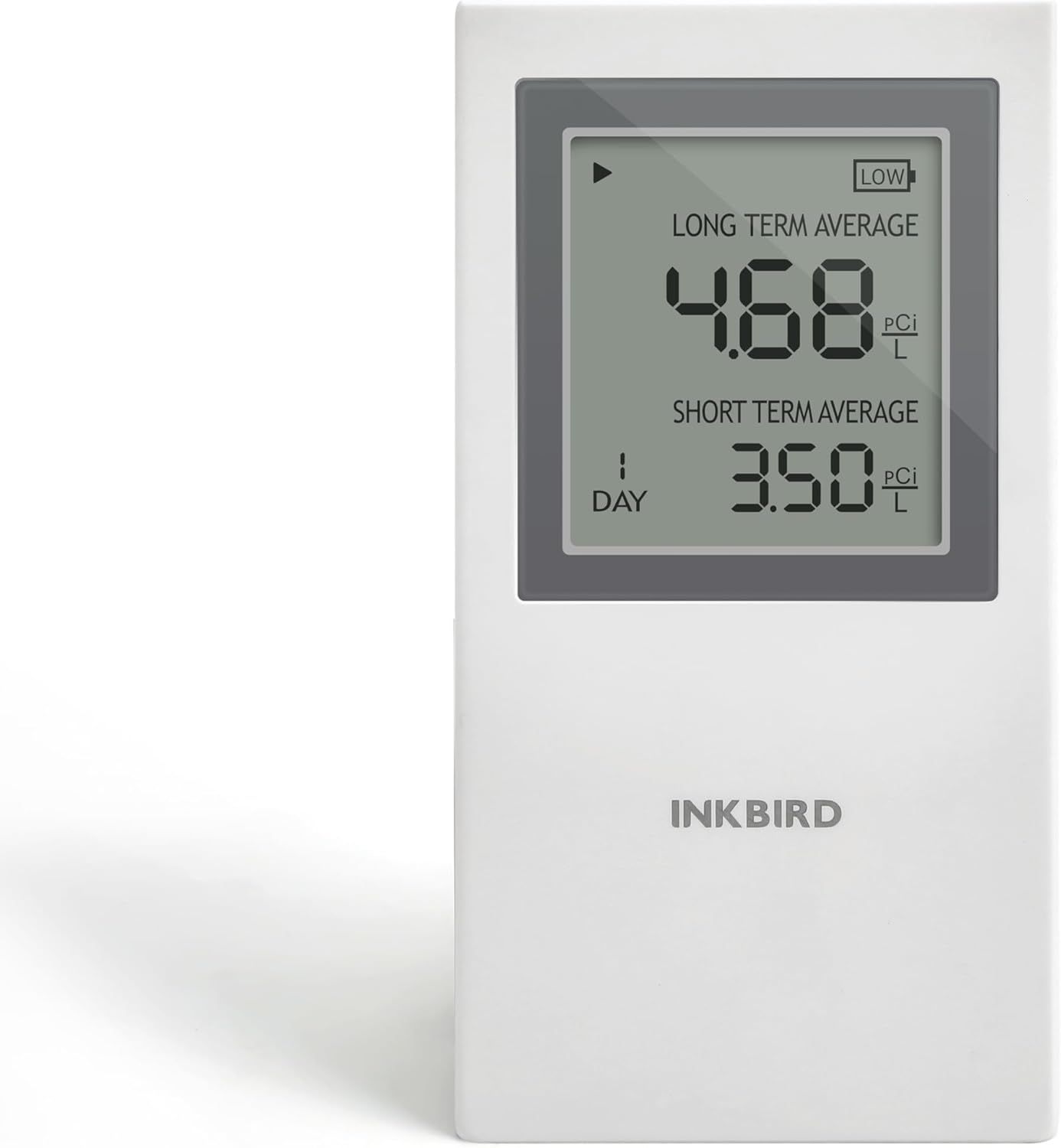 INKBIRD Home Radon Detector, Portable Radon Meter Battery Operated, US Version-Pci/L (White)