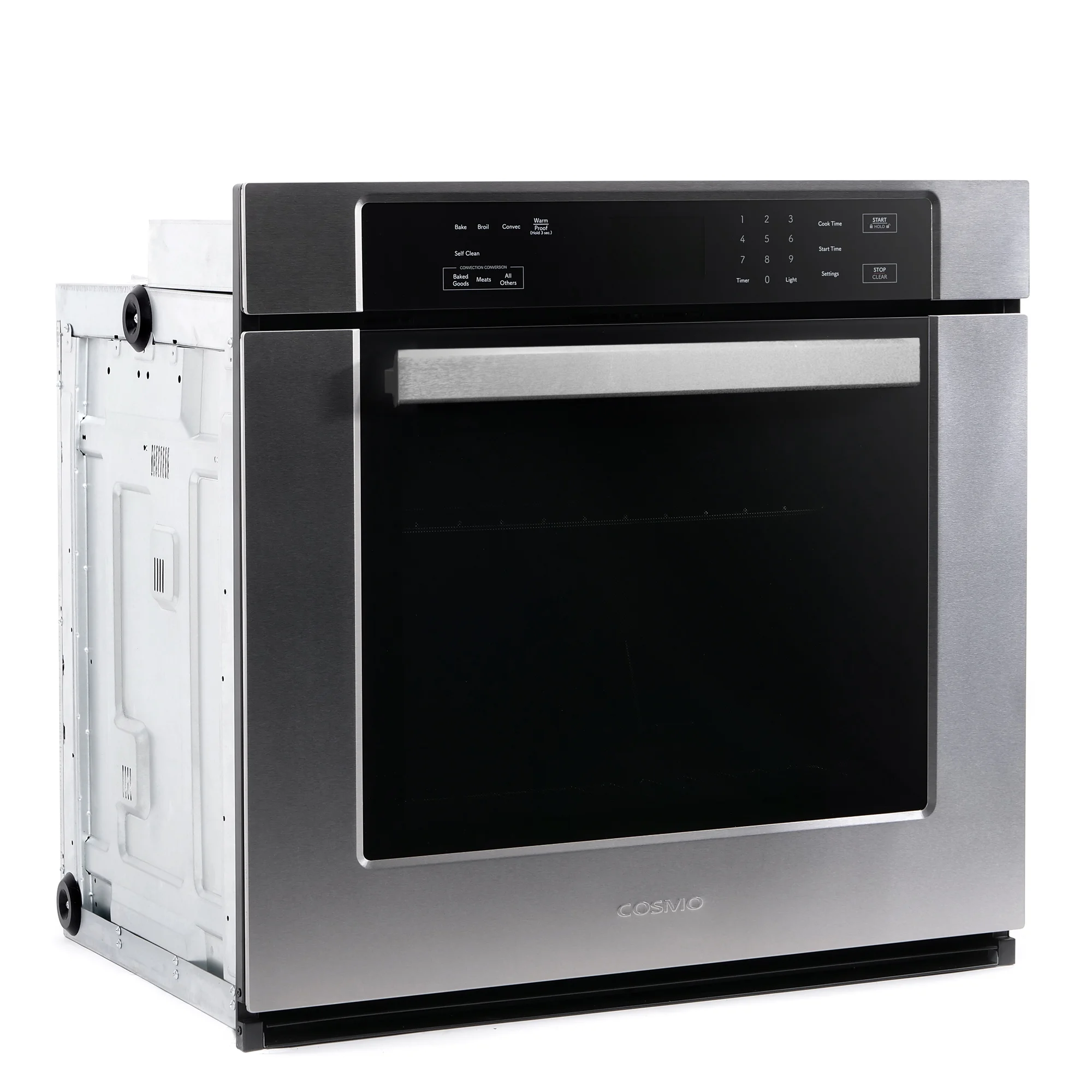 Cosmo 5 Piece Kitchen Appliance Package With 36" Electric Cooktop 30" Single Electric Wall Oven 24.4" Countertop Microwave French Door Refrigerator & 24" Built-in Fully Integrated Dishwasher