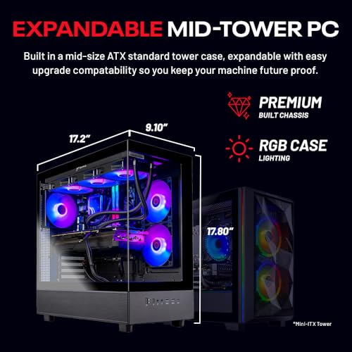 Skytech Gaming Azure 3 Desktop PC, Intel i7 14700F 2.1 GHz (5.3GHz), NVIDIA RTX 5070 12GB, 1TB Gen4 NVMe SSD, 32GB DDR5 RAM 6000 RGB, 850W Gold PSU, 360mm ARGB AIO, Wi-Fi, Win 11