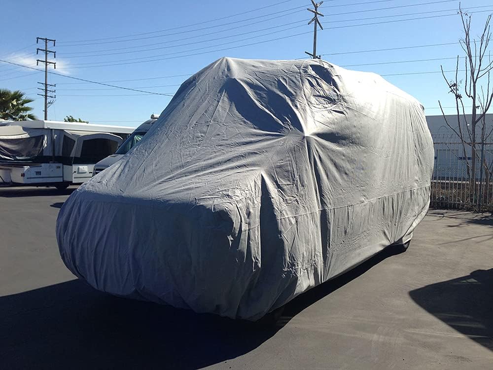 CarsCover Waterproof Class B RV High Top Conversion Van Cover Fit up to 26ft (322 inch) Sprinter, Minibus, Winnebago Era, Roadtrek, Airstream Interstate, Great West, Leisure Travel, Pleasure-Way