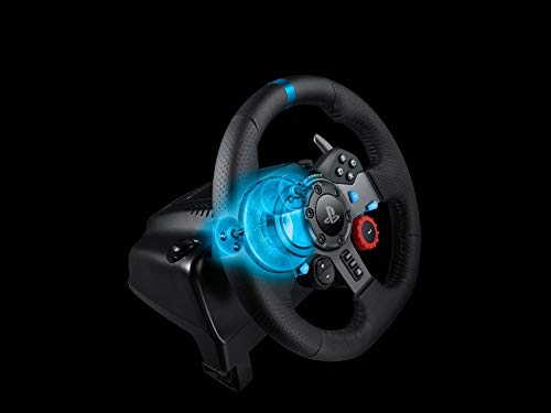Logitech G29 Driving Force Racing Wheel and Floor Pedals, Real Force Feedback, Stainless Steel Paddle Shifters, Leather Steering Wheel Cover, Adjustable Floor Pedals, EU-Plug, PS4/PS3/PC/Mac, Black