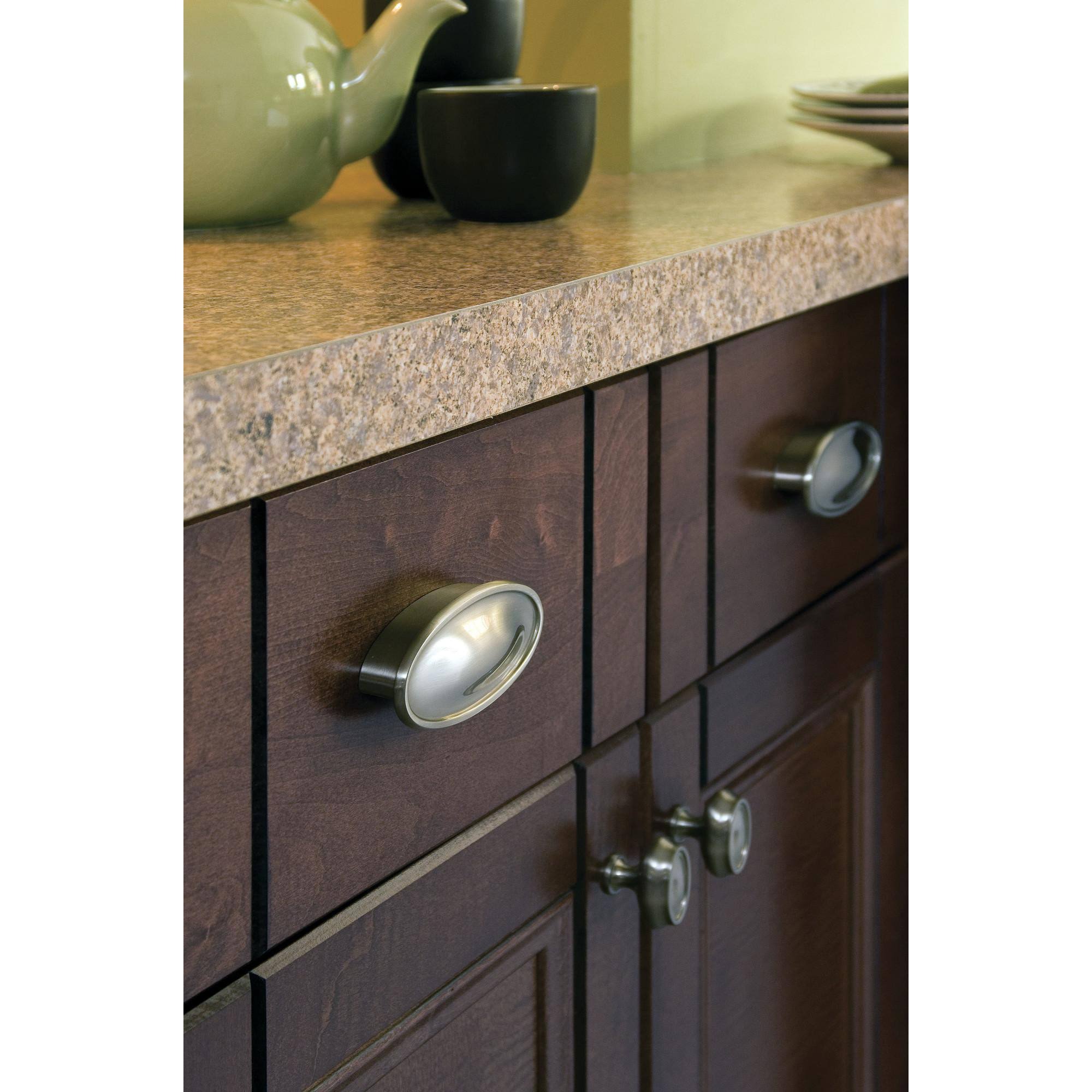 Amerock BP26127-25PACK Manor 1-1/2x22 Long Oval Cabinet Knob - Satin Nickel