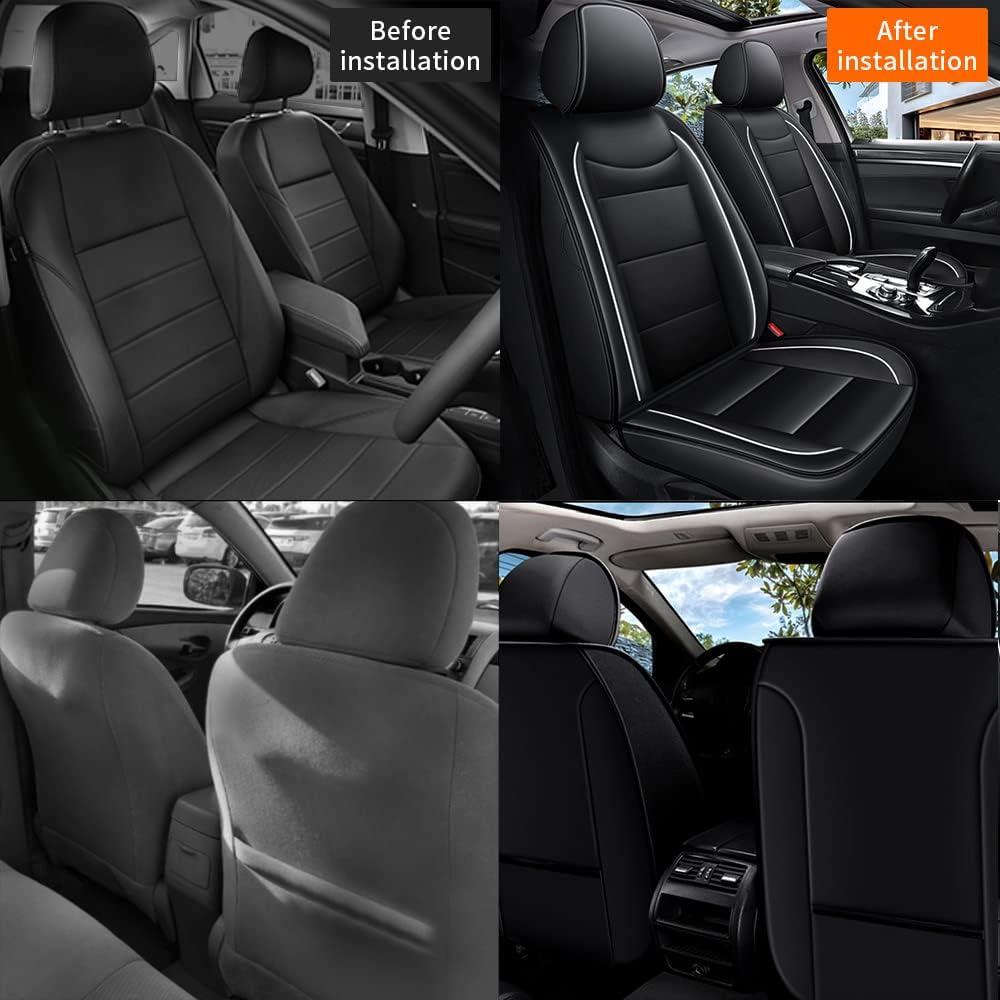 YORKNEIC Seat Cover Custom Fit for Mazda cx-5 2013-2022 Front Seats Leather Seat Protector Airbag Compatible Automotive Vehicle Cushion Cover for Mazda cx-5 Comfortable Black 2 PCs
