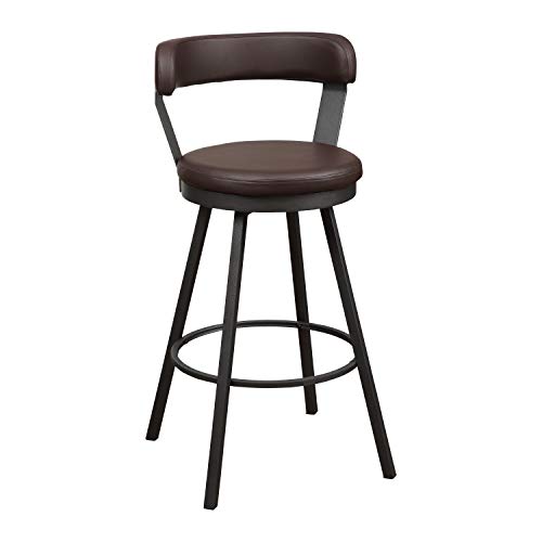 Lexicon Ruthie Swivel Counter Stool, Set of 2, 25.5" Seat Height, Black