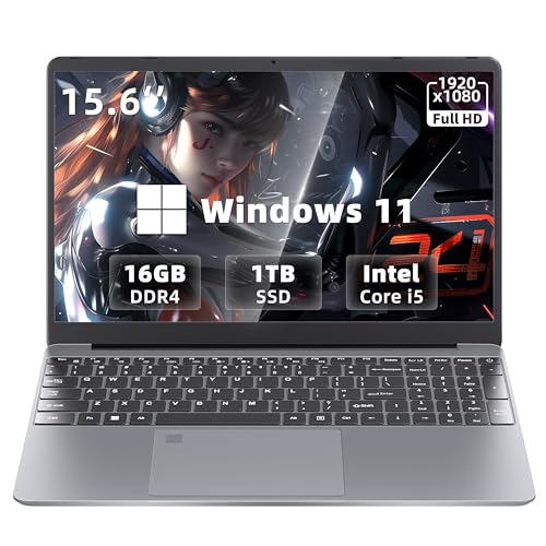 Newest 15.6 Inch Laptop Intel Core i5 8279U CPU(4C/8T, Up to 4.10 GHz),16GB DDR4 512GB NVMe SSD Gaming Business Laptop Computer Intel Iris Plus 655 Graphics Windows 11 PC/BT4.2/Backlit KB/Fingerprint