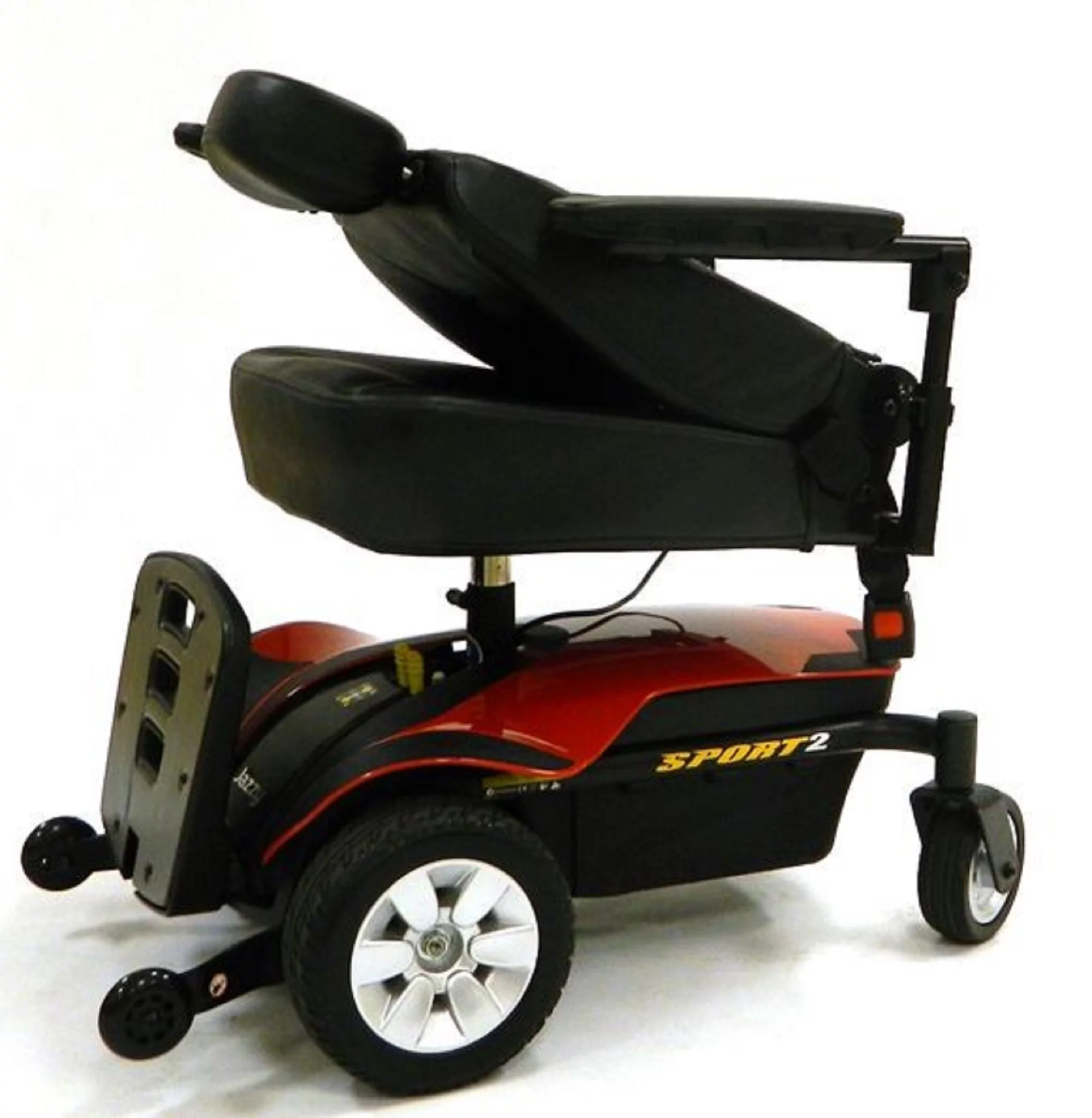Pride Mobility - Jazzy Sport 2 - Front-Wheel Drive Power Chair - Jazzy Red - PHILLIPS POWER PACKAGE TM
