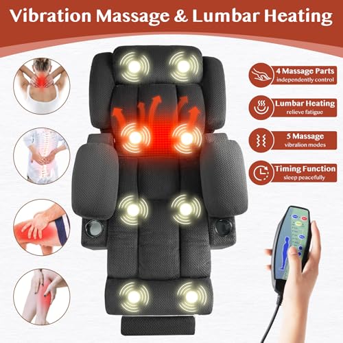 Power Lift Recliner Chair for Elderly - Triple Motor Lift Chairs - Infinite Position Adjust - Power Headrest - Heated & Massage - Lift Assist & 180° Lay Flat - Soft Plush Flannel (Grey)
