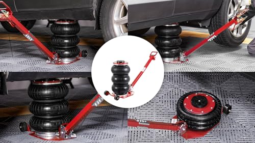 VEVOR Air Jack, 3 Ton/6600 lbs Airbag Jack, Triple Bag Air Jack with Six Steel Pipes, Lift up to 17.7", Fast Lifting Pneumatic Jack, with Adjustable Long Handles for Cars, Garages, Repair