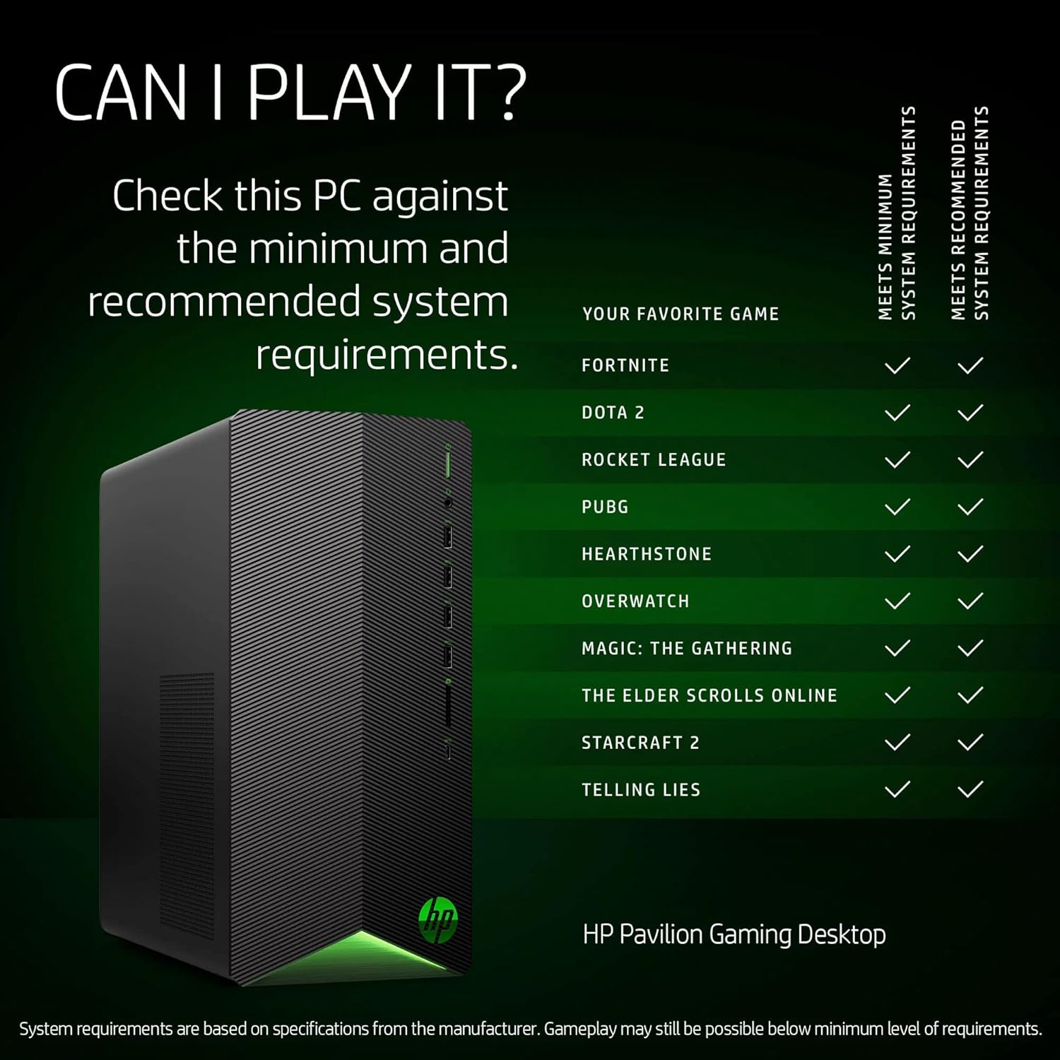 HP Pavilion Gaming Desktop PC AMD Ryzen 5 5600G Processor, AMD Radeon RX5500, 8GB RAM, 256GB PCIe NVMe M.2 SSD, with Mouse and Keyboard Windows 10 Home (TG01-2003w)