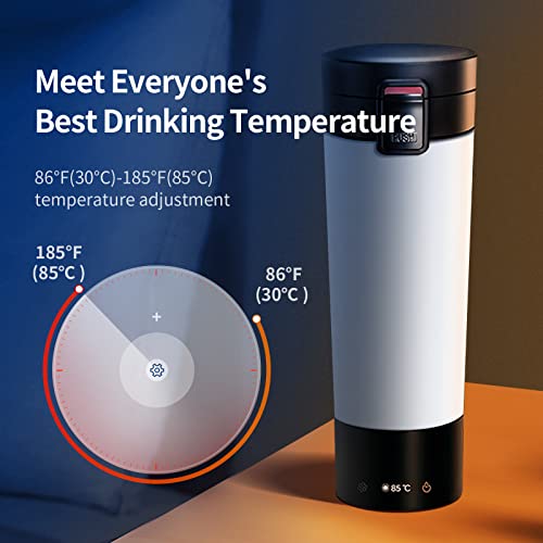 FUTURELAB Temperature Control Coffee Mug, Multi-Functional Travel Mug with 14400mah Power Bank, 16 Hours Battery Life,Vacuum Insulated Hot Beverage Warmer, 10OZ