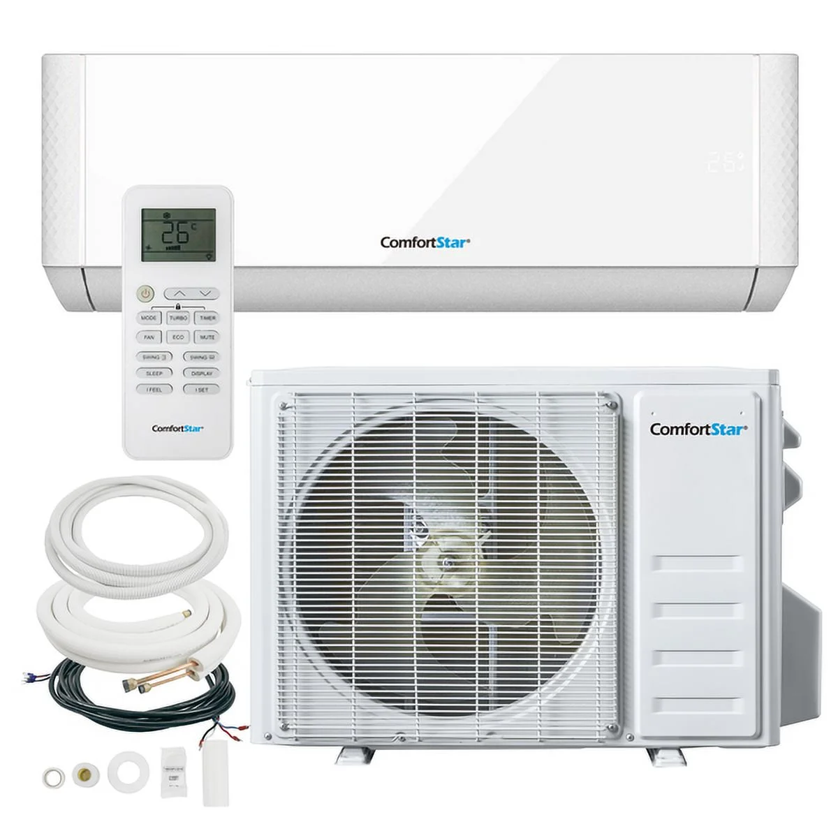 18,000 BTU 22 SEER2 Ductless Mini-Split Inverter+ Air Conditioner Heat Pump System Full Set 220V.