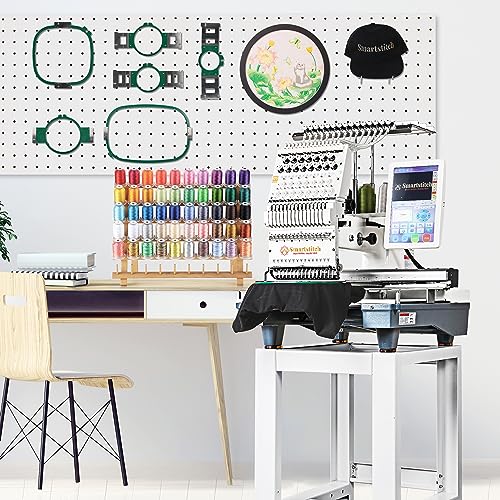 S-1501 Commercial Embroidery Machine with 15 Needles, 1200SPM Max Speed, 12" Touch Screen, Wifi available, 14"x20" Embroidery Area, capable of embroidering on Flat, Hat, T-shirt and more
