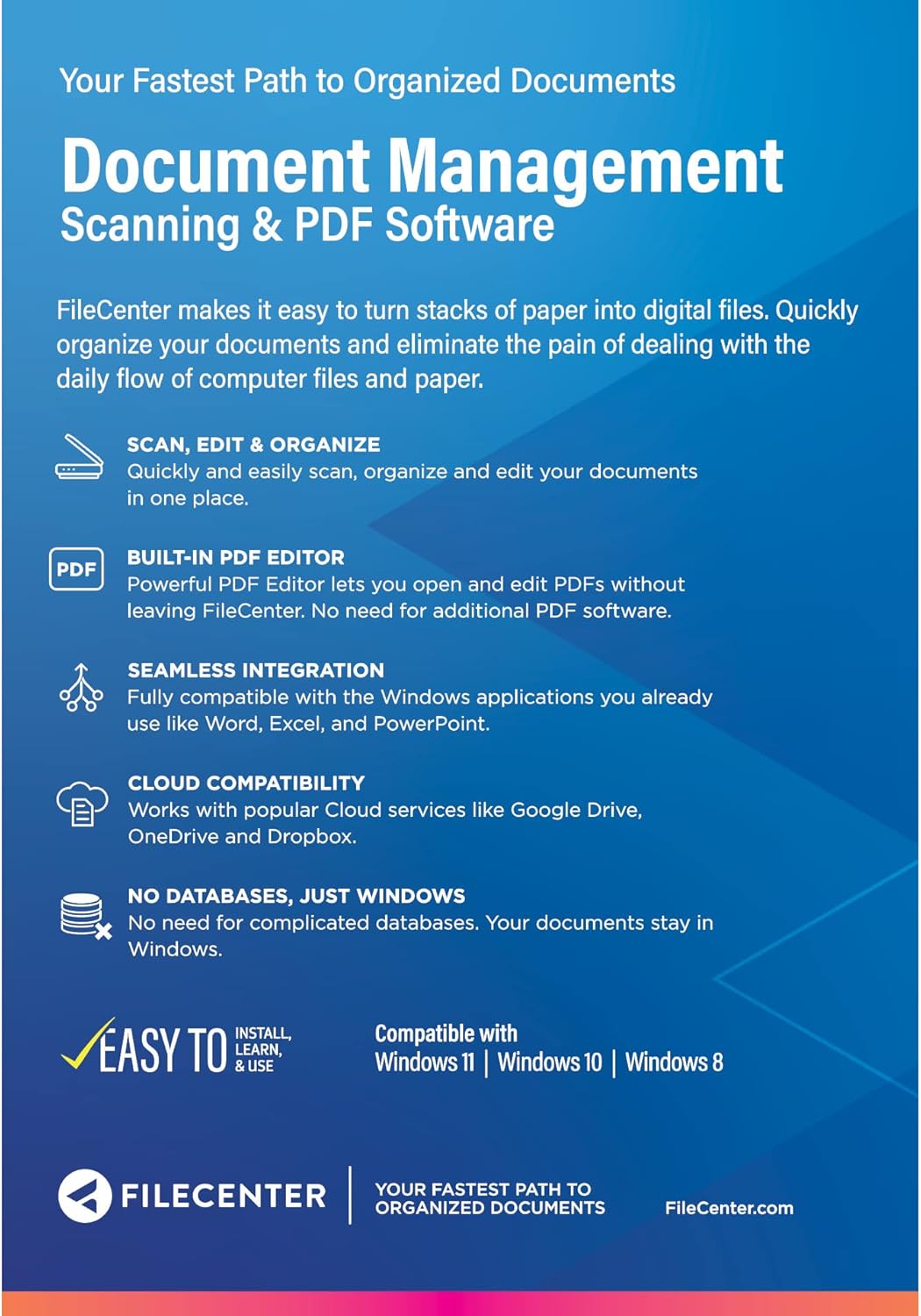 FileCenter DMS | Easy Document Management, Scanning & PDF Software | File Organizer & Previewer | Built-in PDF Editor | One-Click Document Scanning Pack of 2