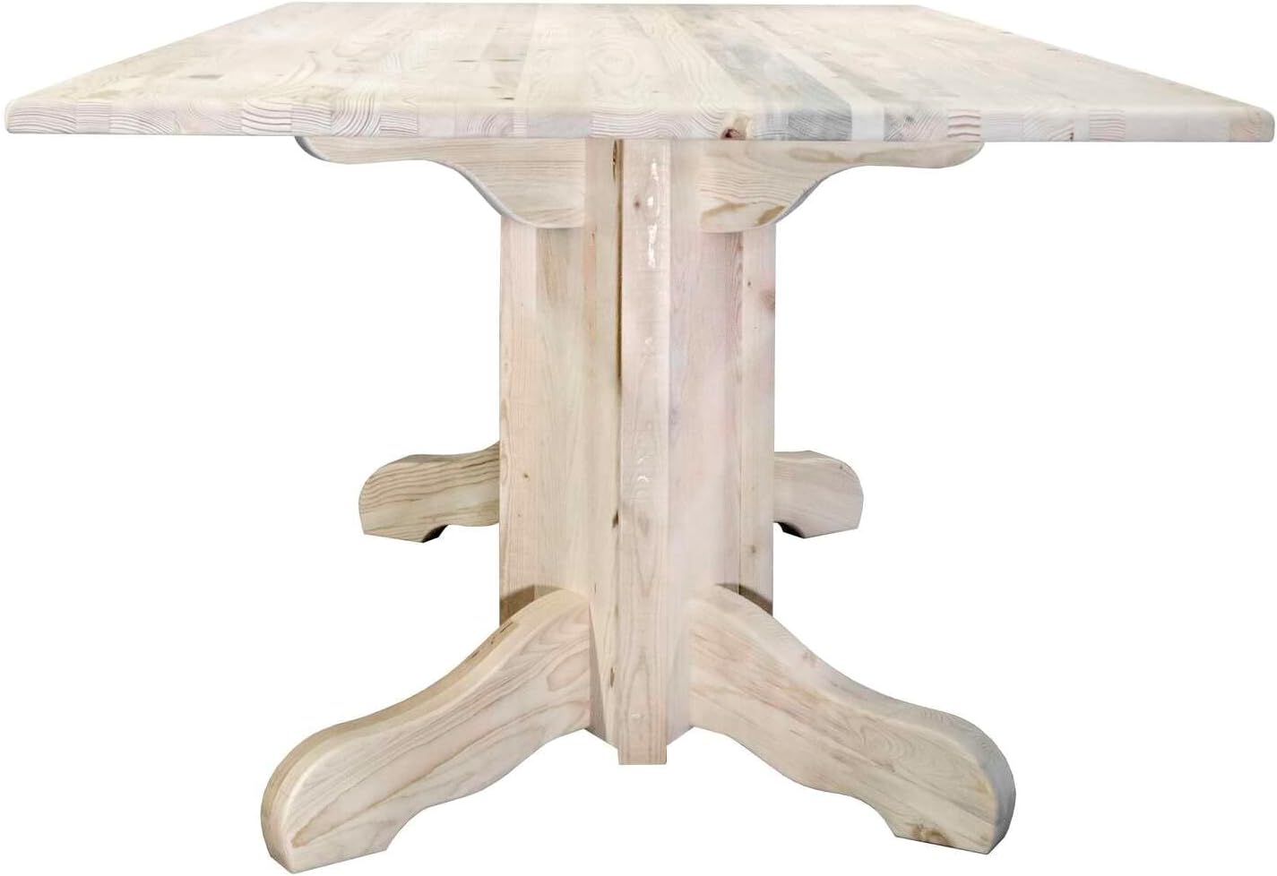 Montana Woodworks Homestead Collection Double Pedestal Dining Table, Clear Lacquer Finish