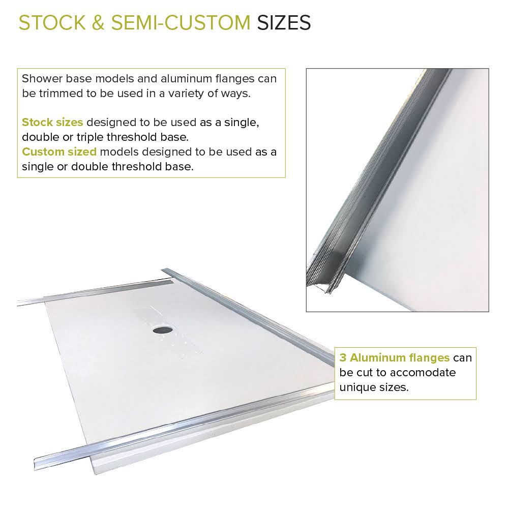 Transolid FZS6032C-32 60-in L x 31.5-in Shower Base with Zero Threshold and Center Drain in Cameo in Cameo