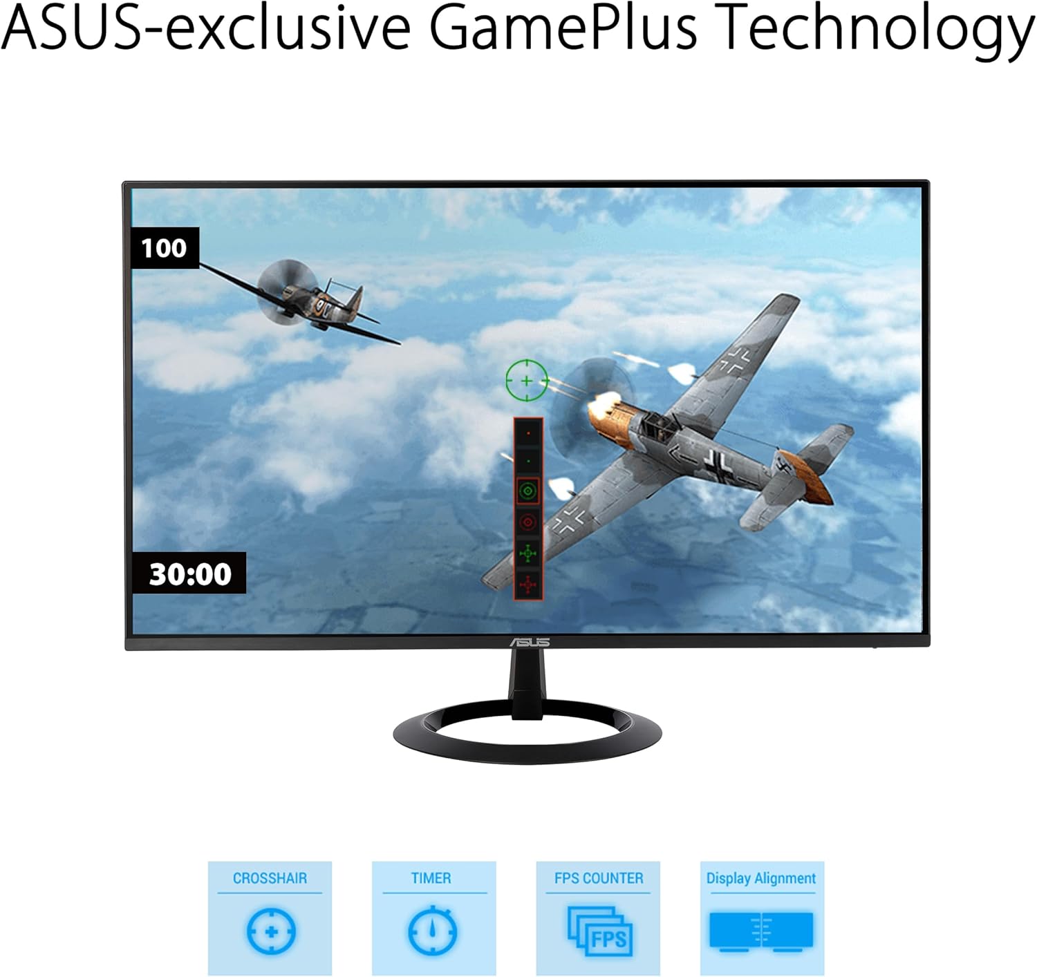 ASUS 27” (27-inch viewable) Eye Care Monitor (VZ27EHF) - Full HD (1920 x 1080), IPS, 100Hz, 1ms, Frameless, Adaptive-Sync, HDMI, Low Blue Light, Flicker Free, Ultra-Slim profile, 3 year warranty