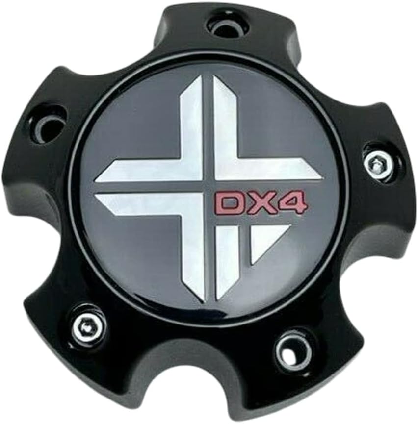 DX4 Gloss Black Wheel Center Cap 5 Lug 73062090F-2 Pack of 2